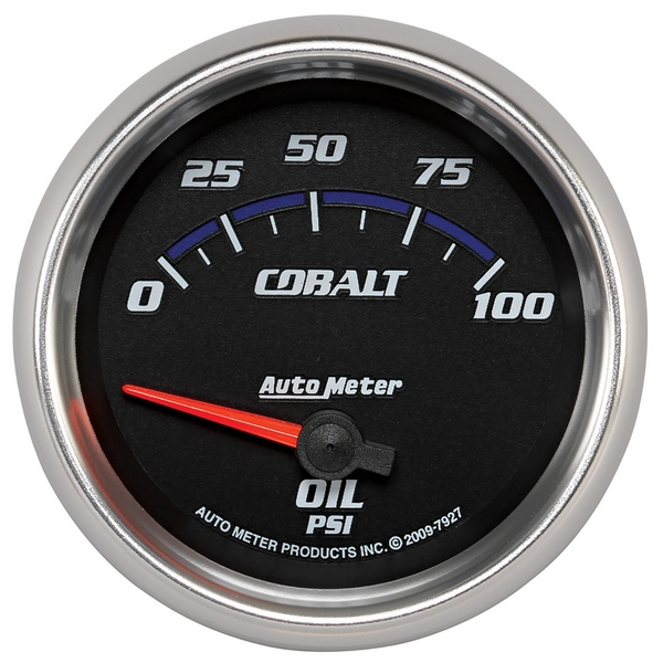 2-5/8" OIL PRESSURE, 0-100 PSI, COBALT